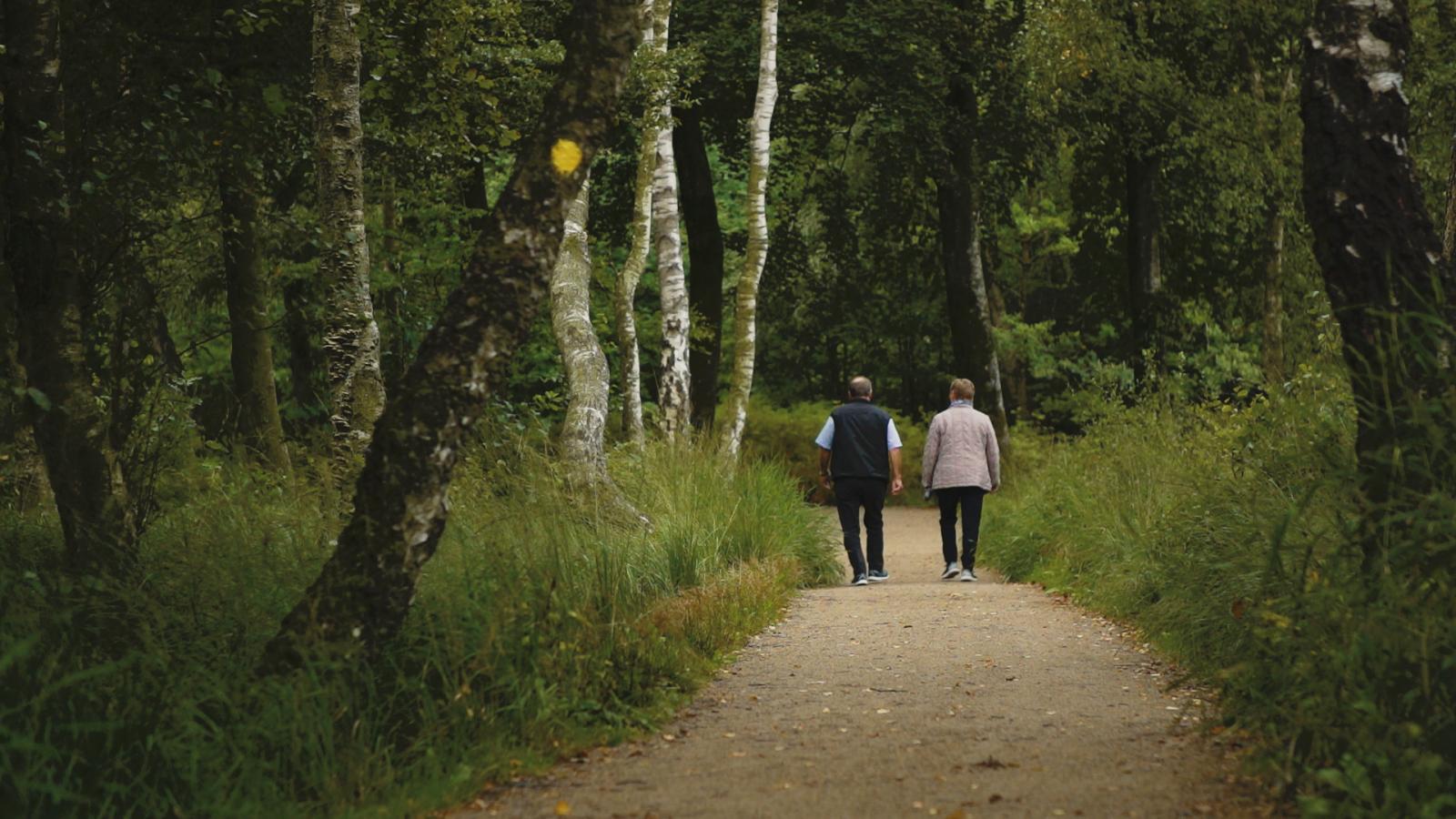 Par vandrer ved St. Økssø