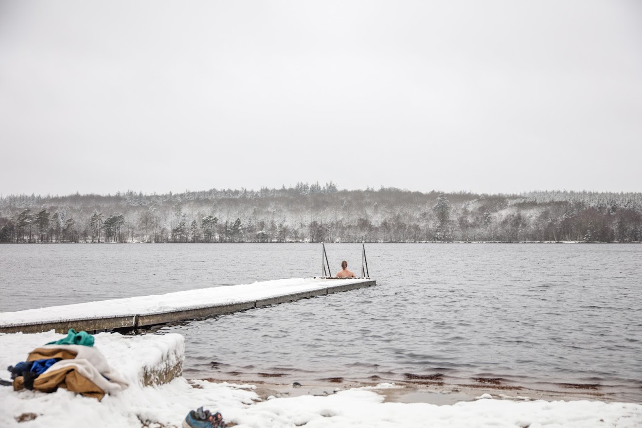 Vinterbade i Store Økssø