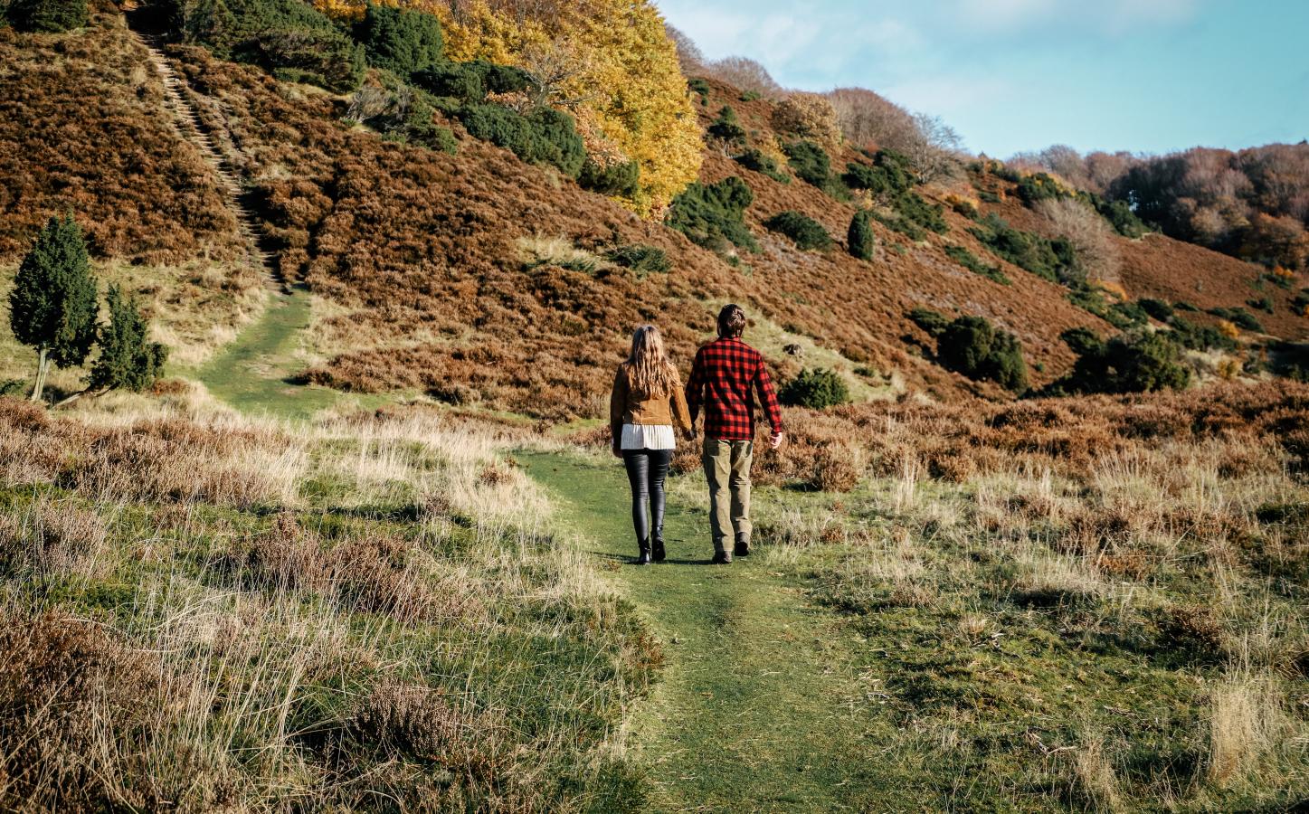 Vandring i Rebild Bakker, par, den hvide rute